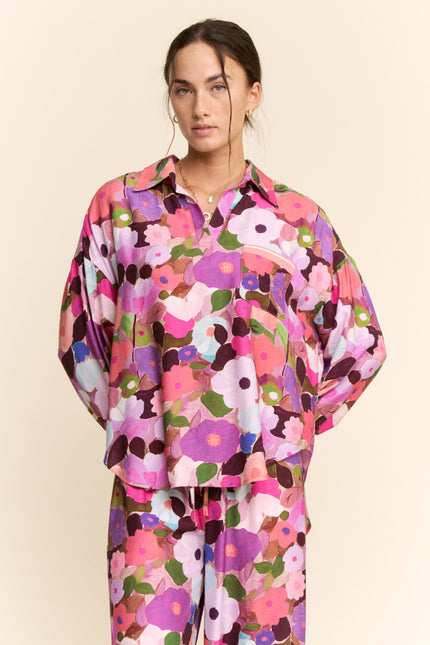 Vesperine Top — Berry Pink front