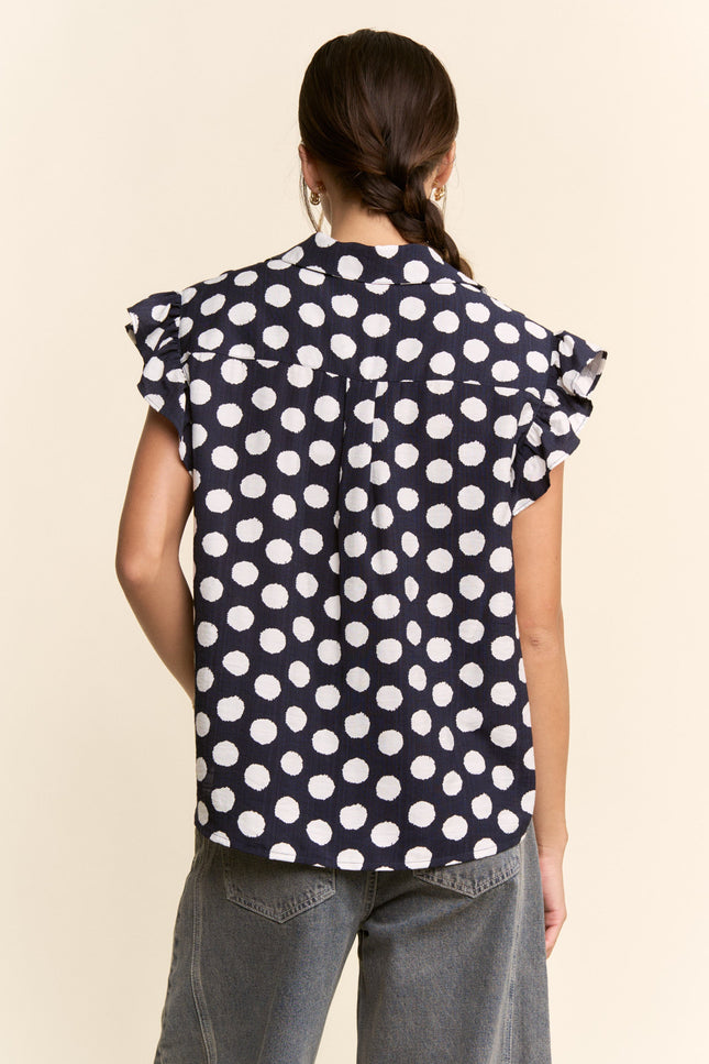 Lazuline Lace Top — Navy back