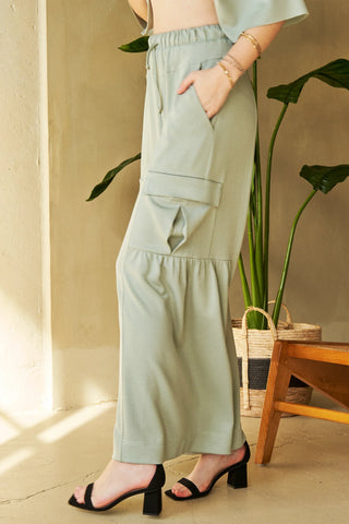 Palmshade Pants – Soft Cargo Ruffle Trousers