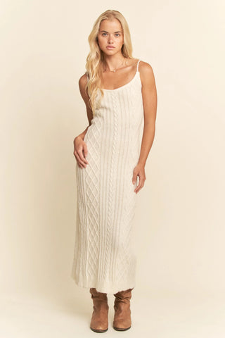 Sweater Knit Cable Longline Dress & Cardigan Set