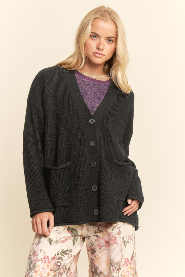 Mazarine Cardigan — Black front