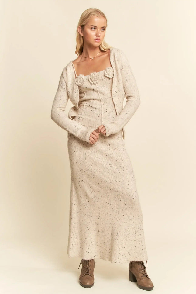 3-Piece Knit Rosette Lounge Set