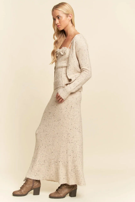 3-Piece Knit Rosette Lounge Set