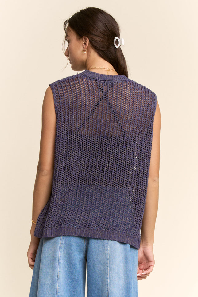Ciel Top — Navy Blue back