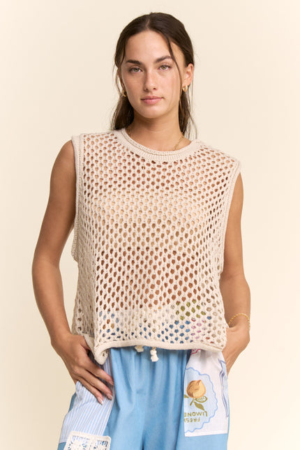 Marlot Vest — Ivory front