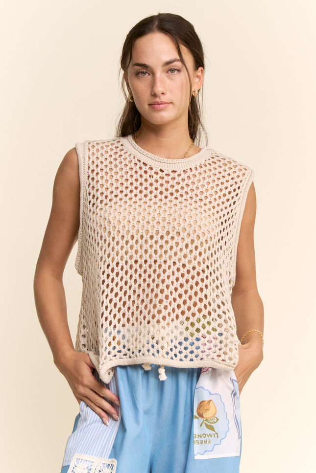 Marlot Vest — Ivory front