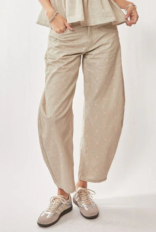 Wildbloom Pants – Bubble Wide-Leg Floral Denim